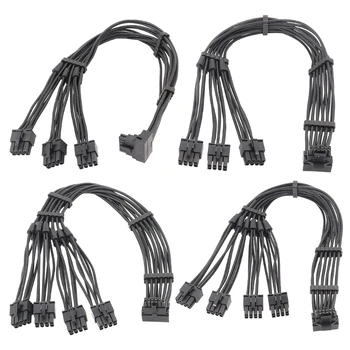 модулен кабел 3x4x8pin с жак 12VHPWR PCIE5.0 16Pin ATX3.0 за серия карти RTX40 Надежден Интерфейсен кабел